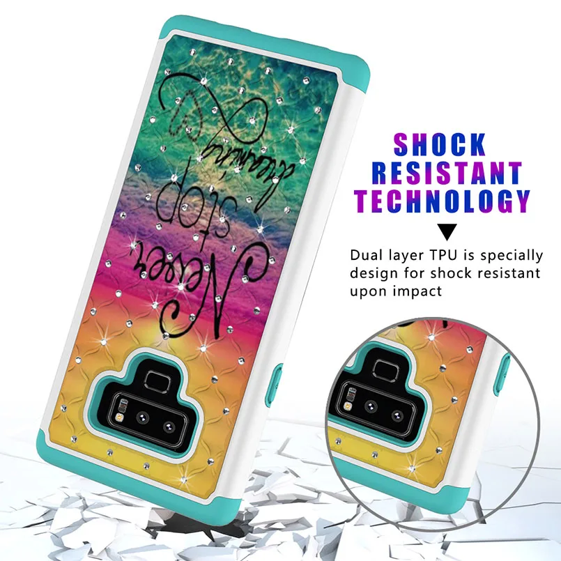 Bling Glitter Diamond Case for Samsung Galaxy Note 9 Painted PC &amp TPU Cover S9 Plus S8 Phone | Мобильные телефоны и