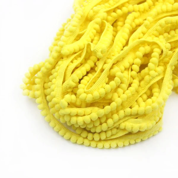 Yellow Новинка, 5 ярдов/партия,, 5 мм, помпоны, отделка, шаровая лента с бахромой, сделай сам, Швейные аксессуары, кружево, 12 цветов, для украшения дома, вечерние - Цвет: Yellow