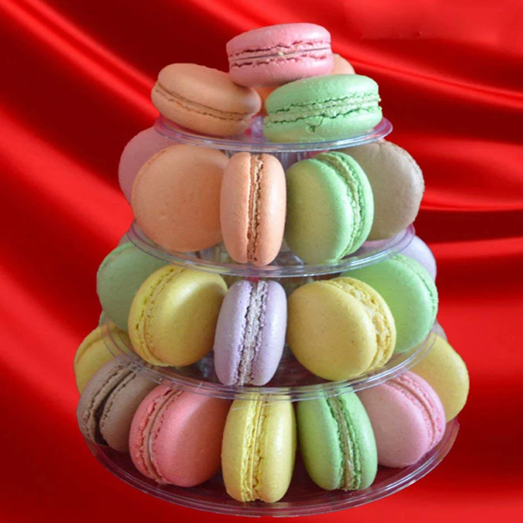 4 яруса чистый Макарон французский Макаруны башня торт Cupacake стенд коробка