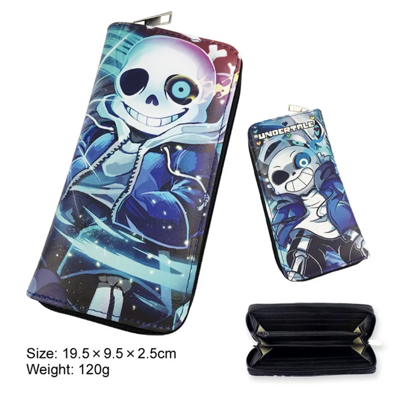 Undertale Sans череп Аниме Длинный кошелек на молнии сумка подарок для мальчиков девочек