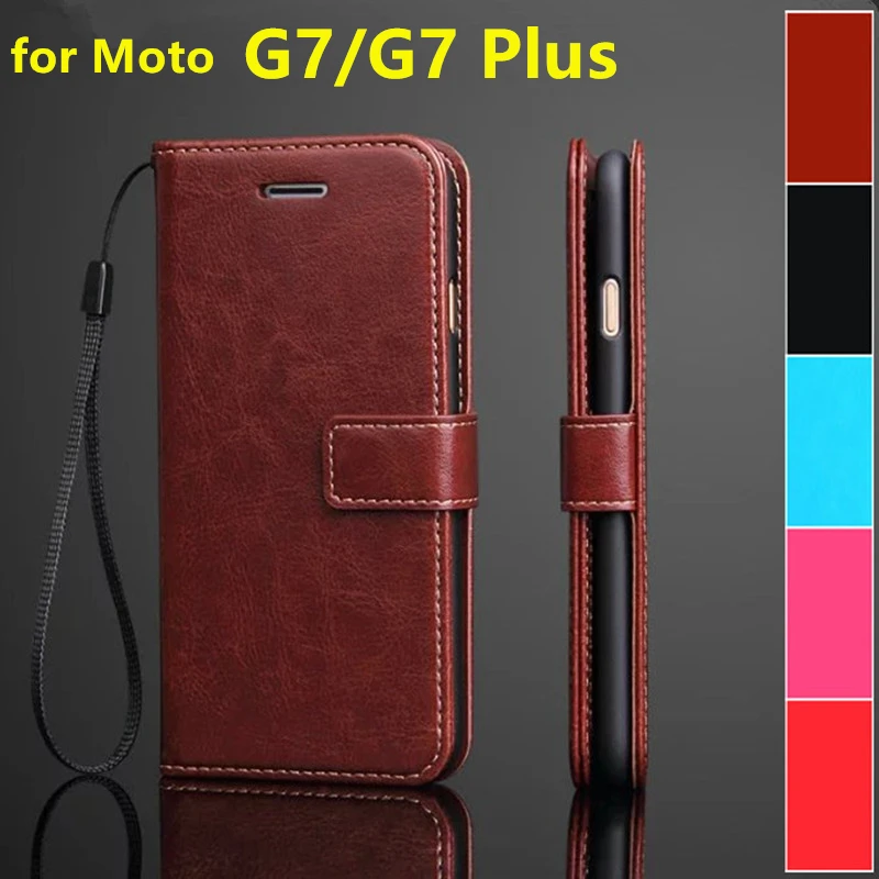 Чехол с держателем для карт Motorola Moto G7 Play Power чехол из искусственной кожи Plus чехлы