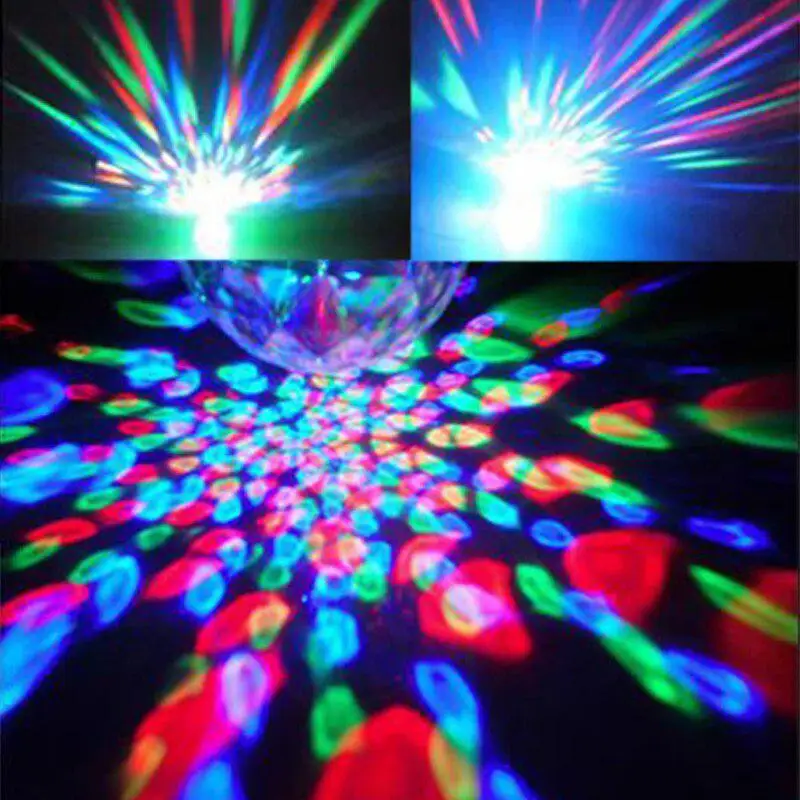 3 Вт цветной диско шар Авто вращающийся RGB LED лампа сценический светильник KTV ing
