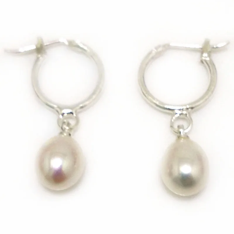 8-9mm AAA Black Natural Fresh Water Raindrop Pearl Leverback Earring | Украшения и аксессуары