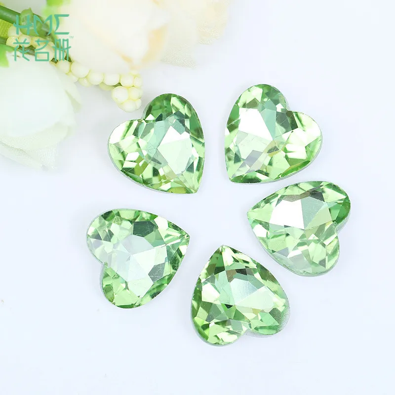 Various color Glass Crystal heart shape glue on rhinestone beads For Clothing diy phone accessories 8mm 10mm 12mm 14mm 18mm 27mm | Дом и сад