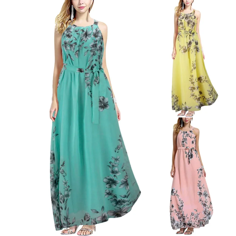 ISHINE размера плюс 2017 сексуальные летние платья для женщин богемное шифоновое