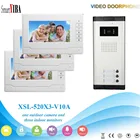 Видеодомофон SmartYIBA, 7 дюймов, проводной, цветной, 3 монитора + 1 ИК-камера