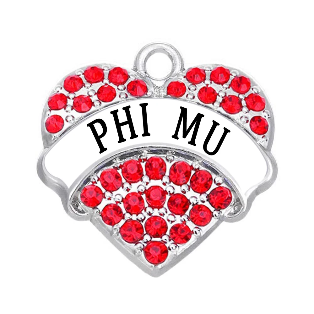 Изысканные стразы инкрустированные в форме сердца металлический Шарм PHI MU