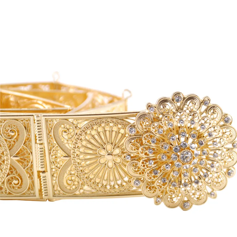 Fashion crystal cutout metal wedding belt designed for women wedding belt latest style jewelry belt