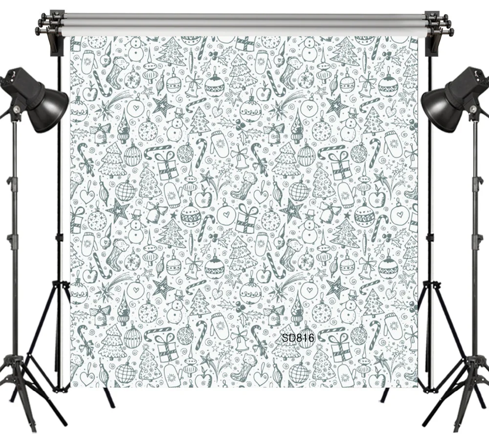 Виниловая Рождественская елка подарок звезда Снеговик ягоды узор ребенок 8X8FT