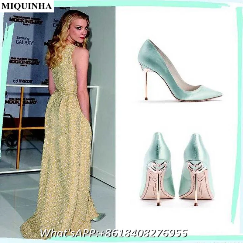 MIQUINHA Розовый Насосы Женщина Туфли На Каблуках Тонкий Каблук Мелкой Серебряной