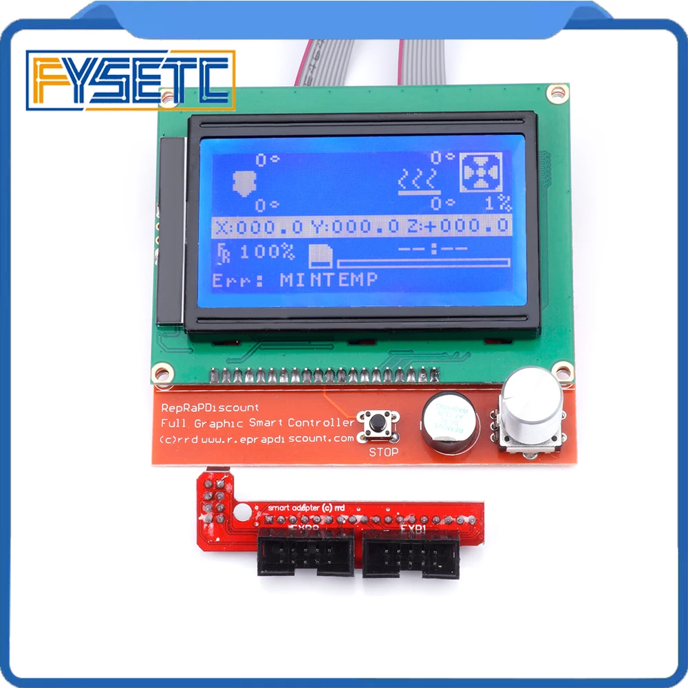 12864 ЖК пандусы Smart Parts Ramps 1 4 контроль ler панель управления LCD Дисплей Монитор синий