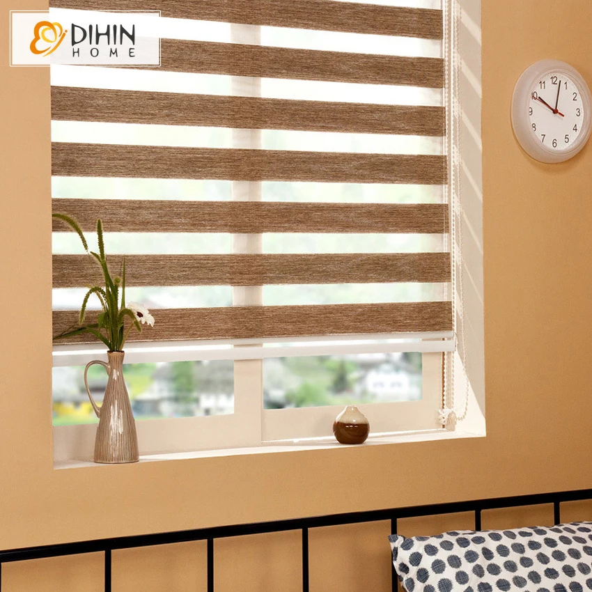 Новое поступление популярные полосатые шторы готовый продукт двухслойные