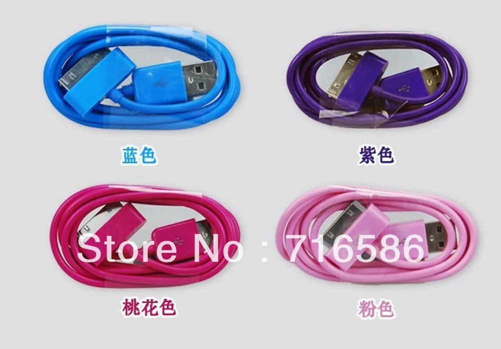 Wholesale 1000pcs New USB Data Sync Charger Cable 1m Lead For iPod iPhone4 iPhone 4sfree shipping |