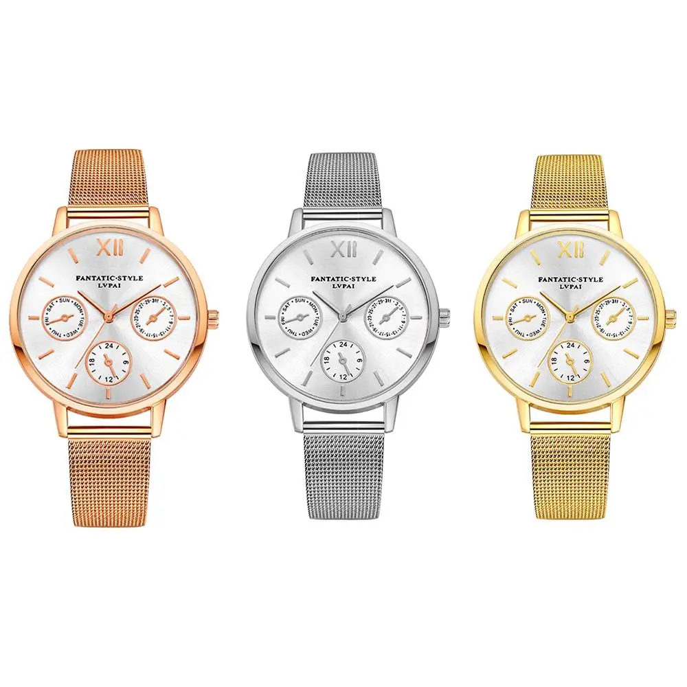 Простые Модные взрывные Ivpai три глаза сеть с золотыми женские часы модные