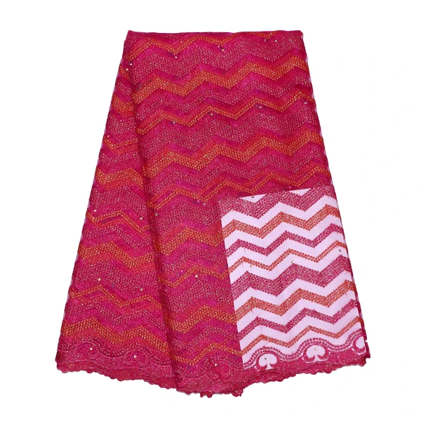 Фуксия розовый новая вышивка африканская кружевная ткань chantilly Nigerial Сетчатая