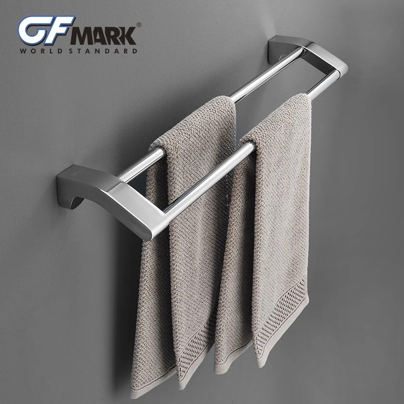 GFmark хромированный держатель для полотенец с двойным покрытием настенный вешалка