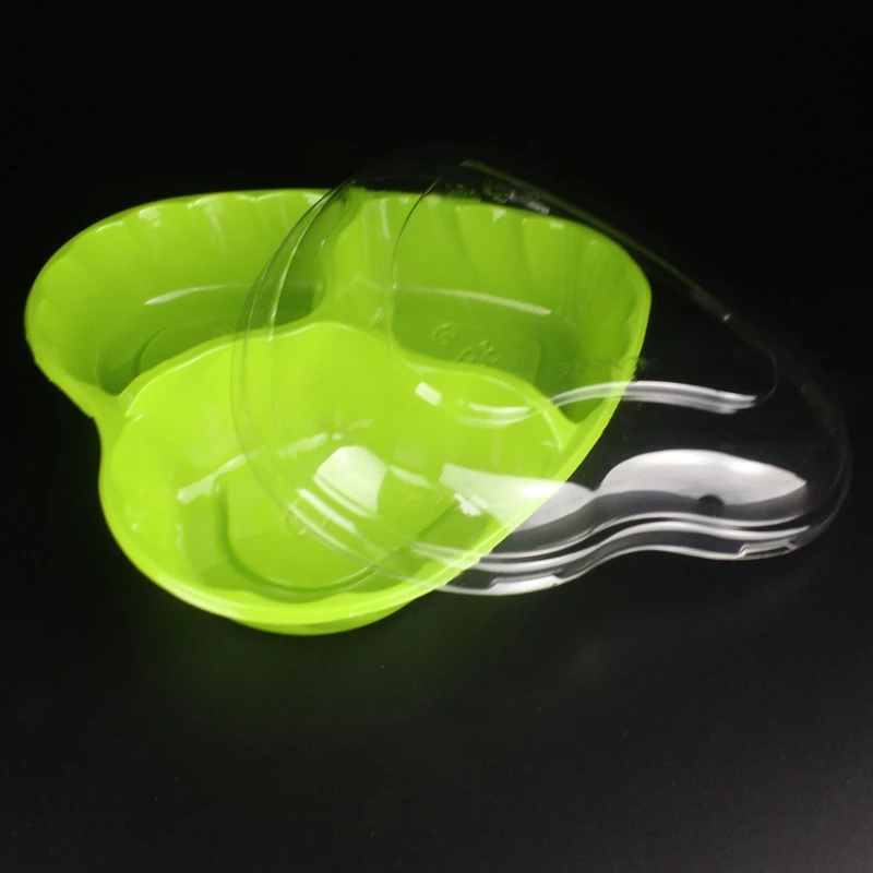 10 шт. салатник слушайте форма клевер четыре части круглый пэт чаша plate with lid