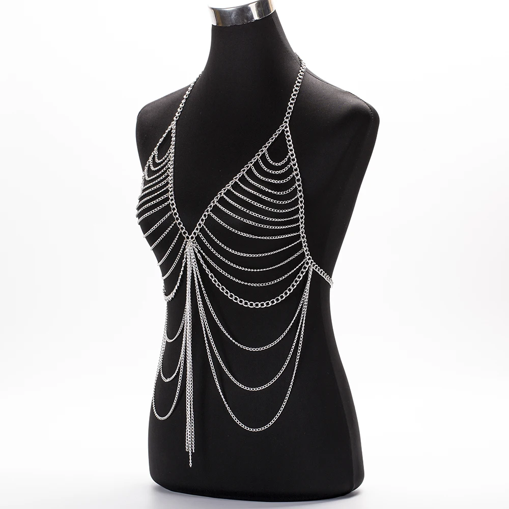Женское длинное ожерелье бикини с кисточками золотистого цвета|jewelry style|necklace