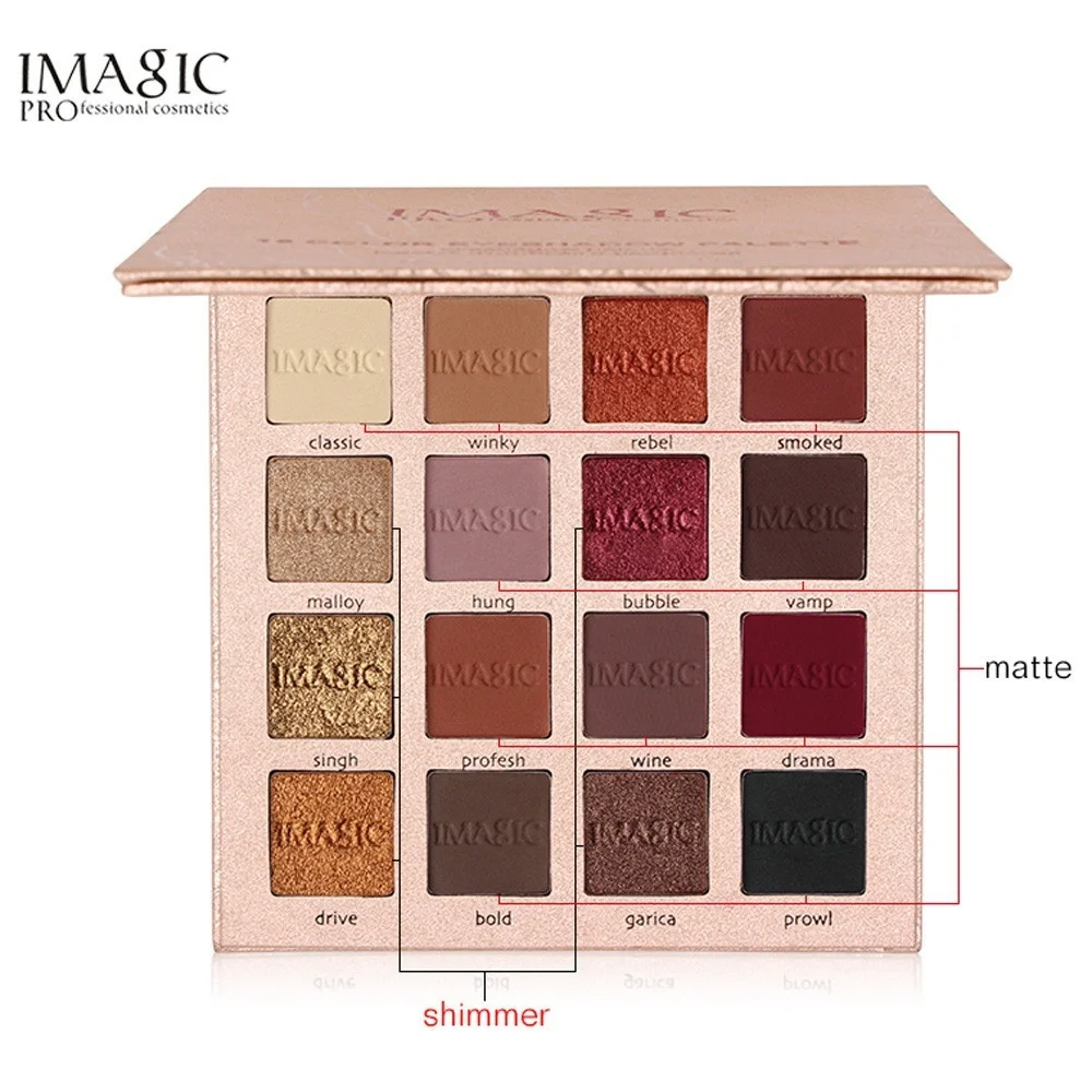 16 цветов coloShimmer блеск Тени для век порошок матовые тени косметический макияж Мода