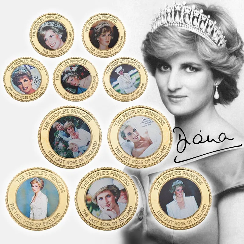 WR Коллекционная монета с золотым покрытием Диана принцесса 20 я годовщина вызов