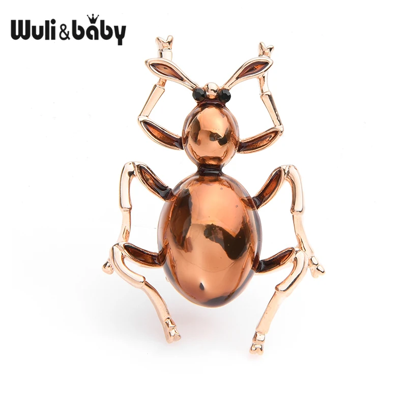 Коричневые эмалированные брошки муравьи Wuli & baby для женщин и мужчин брошь из