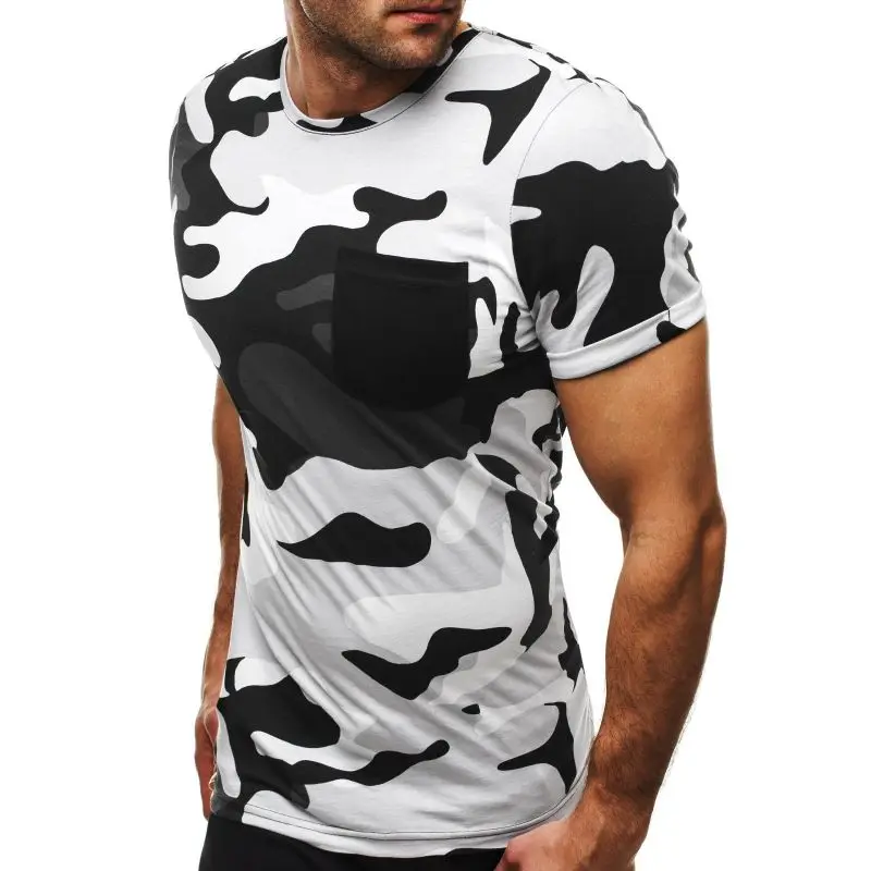 2018 New Arrival Summer Camo T-Shirts Men's Slim Fit O Neck Short Sleeve Muscle Tee Shirts Casual T-shirt Tops Plus Size M-2XL | Мужская
