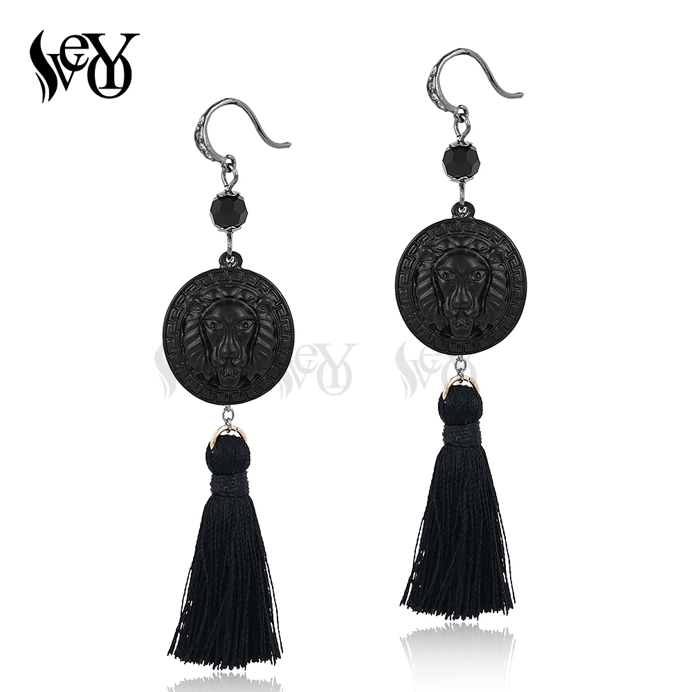 VEYO Lion Face Tassel Earrings For Women Ear Hook ZA Pendientes Fashion Jewelry | Украшения и аксессуары