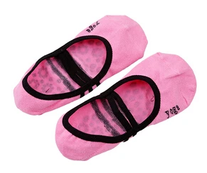 Pink Нескользящие носки для йоги, тапочки, женские профессиональные Нескользящие резиновые велосипедные носки в горошек, латексные носки для пилатеса, балета, танцев - Цвет: Pink