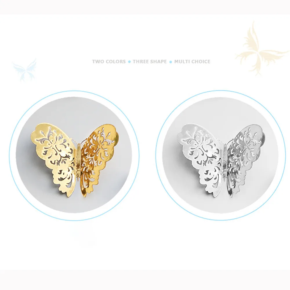 12 шт. 3D обои полые настенные наклейки бабочка на холодильник для украшения дома - Фото №1