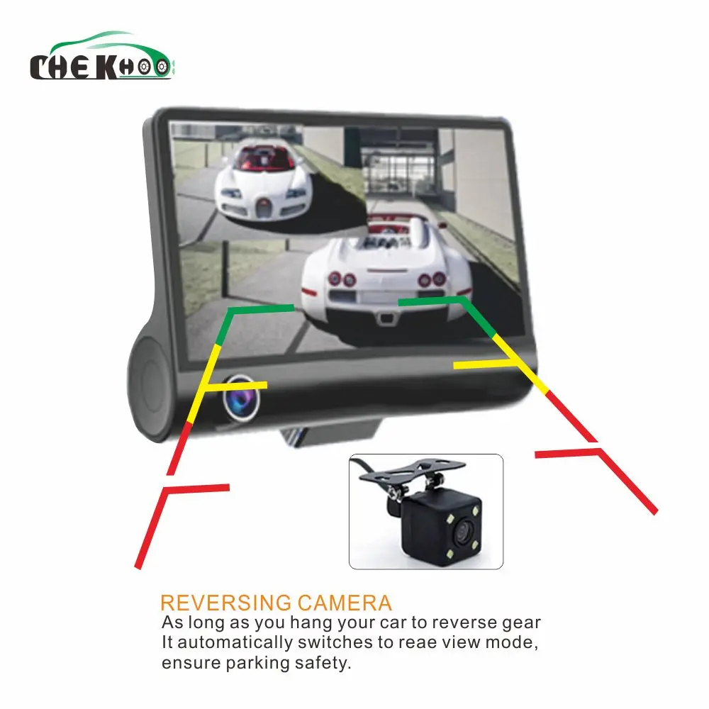 4 0 'ɳ-полосная Автомобильная dvr камера видео рекордер заднего вида авто