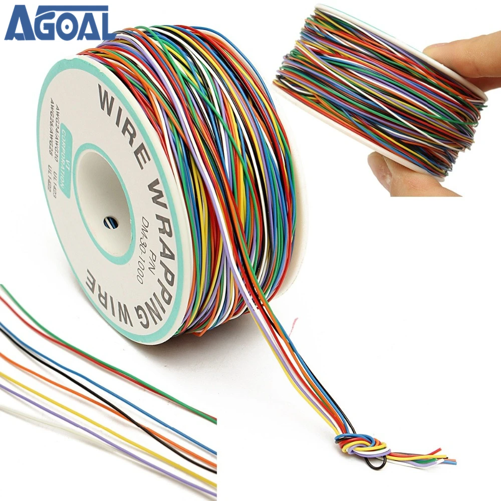 250 м 8 провод Цветной изолированный P/N B 30 1000 30AWG провода Обёрточная бумага пинг