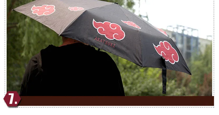 Top Quality Anime NARUTO Akatsuki Uchiha Itachi Cosplay Props Red Cloud Symbol Hokage Umbrella PVC Metal Parasol Collection New