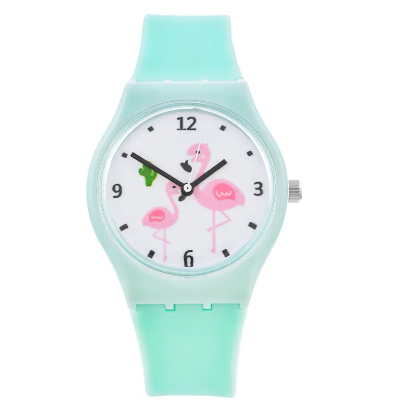 Женские часы кошелек LASPERAL модные фламинго Резиновые наручные с силиконовым
