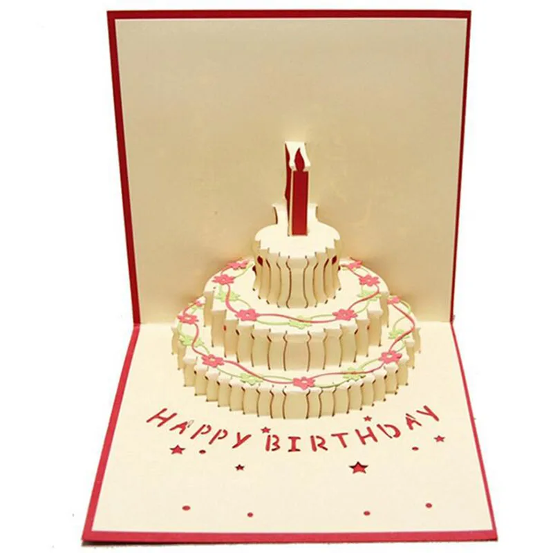 3D выскоченная бумага Оригами лазерная резка винтажный подарок на день рождения