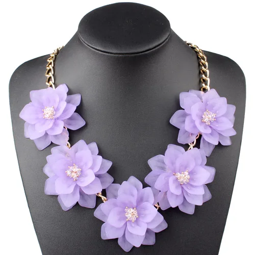 Lavender Claire jin романтическое яркое короткое модное женское Ювелирное колье с пятью цветами популярные аксессуары N00420 - Окраска металла: Lavender