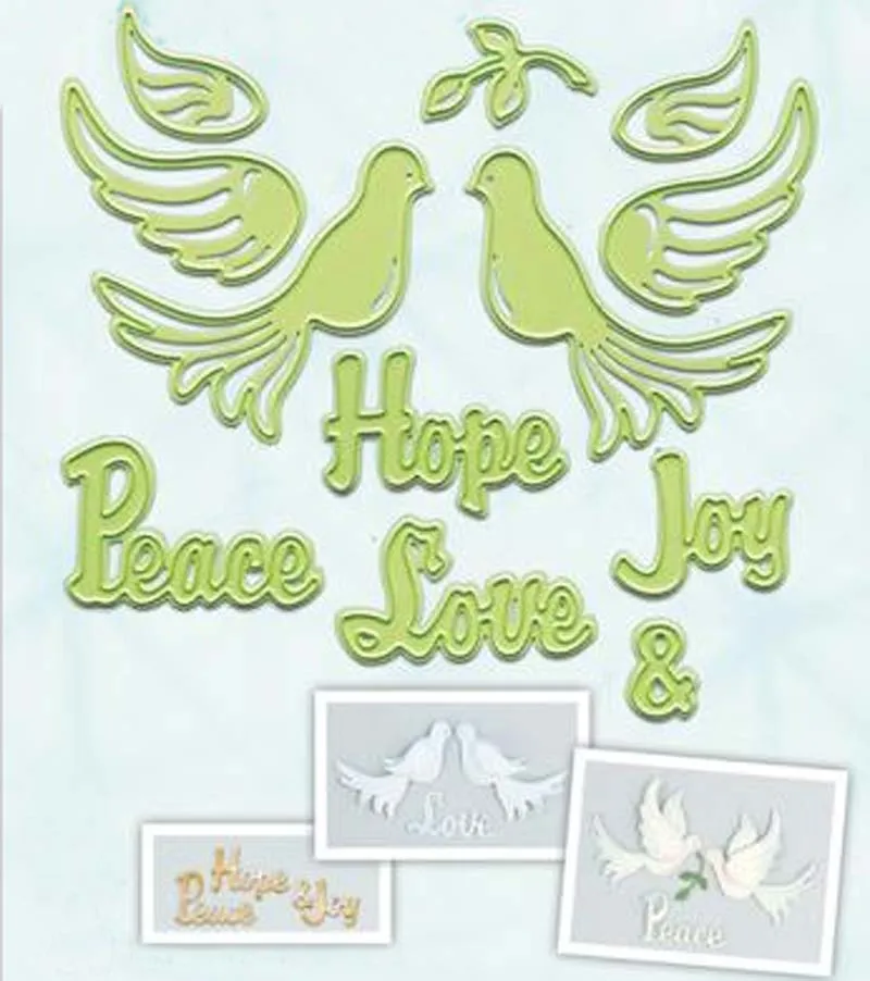 Металлические Вырубные штампы Peace Dove Vine набор букв для скрапбукинга выбивания