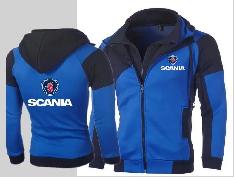 Новый SCANIA Толстовка автомобиль личность Цвет двойной молнии кардиган с