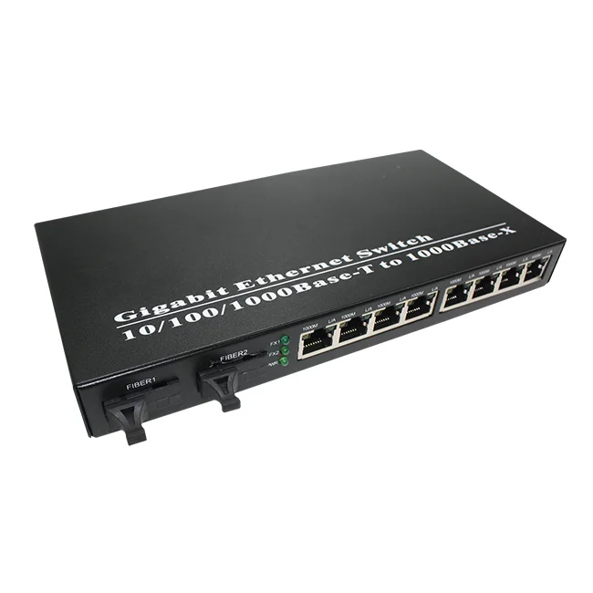 1 шт. 10/100/1000 Мбит/с гигабитный Ethernet коммутатор волоконно-оптический