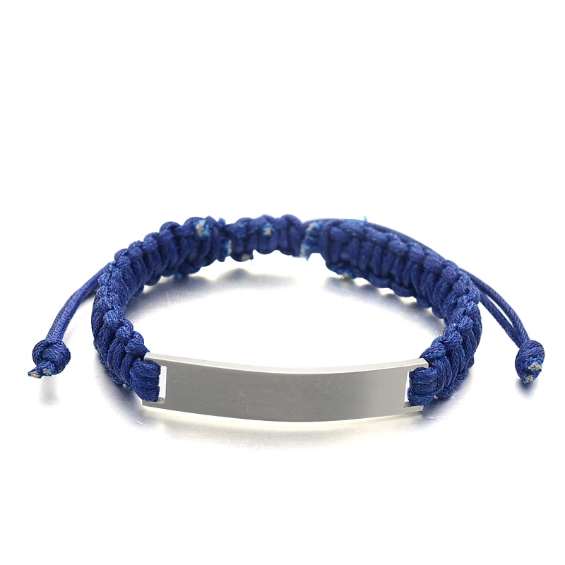 Мужской Плетеный вручную черный браслет из полированной нержавеющей стали