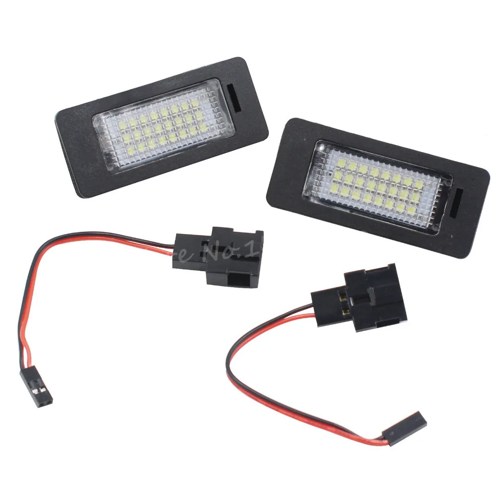 2 шт. 24 светодиода 3528SMD светильник ка номерного знака разъемы для 5 дверей Audi A4 B8 TT07