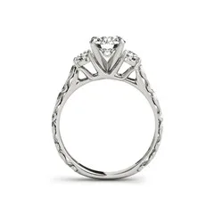 White Gold Plated LESF кубический цирконий три камни три кольца цвета для женщин Мода 925 серебряные блестящие кольца набор подарок на день рождения для девочек - Цвет основного камня: White Gold Plated