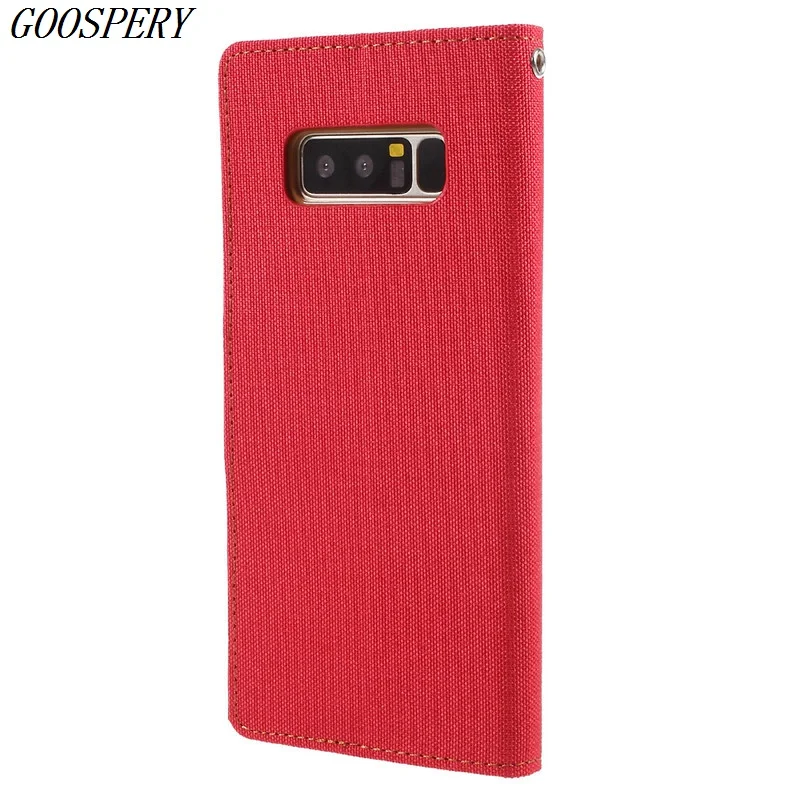 For Samsung Note 8 Case MERCURY GOOSPERY Canvas Diary Leather Card Slots Protection Cover for Galaxy SM-N950 | Мобильные телефоны и
