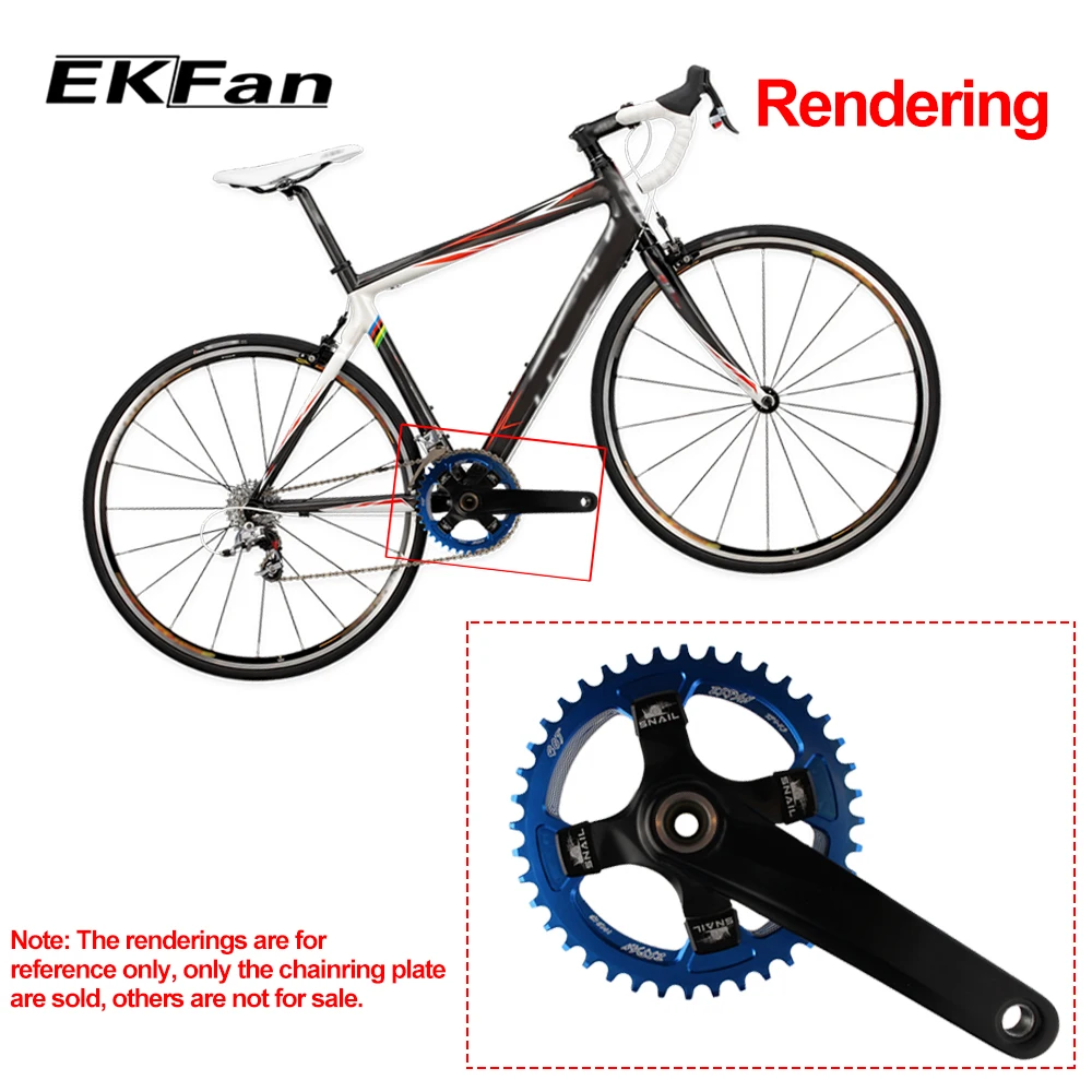 EKFan 104BCD 38 T/40 T/42 T/44 T/46 T/48 T/50 T/52 T круглая велосипедная цепь 7075 T6 MTB шатунная