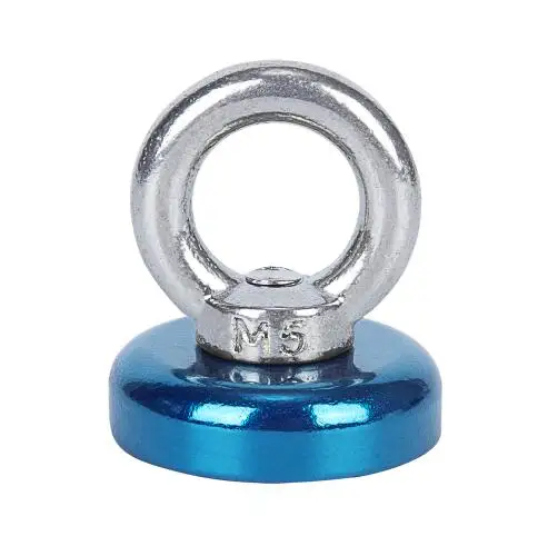 1PC D25 Blue Красочные спасательные неодимовые магнитные кольца с магнитным крюком тяговое усилие 29 кг или 15 кг супер сильные редкоземельные перманентные магниты - Цвет: 1PC D25 Blue