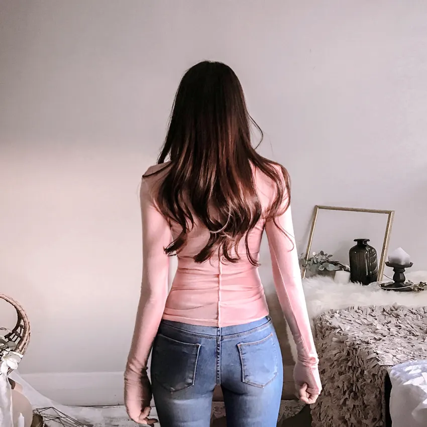 Shintimes Poleras De Mujer Moda тонкая Сексуальная футболка с длинным рукавом женская футболка Camiseta Feminina футболка Femme