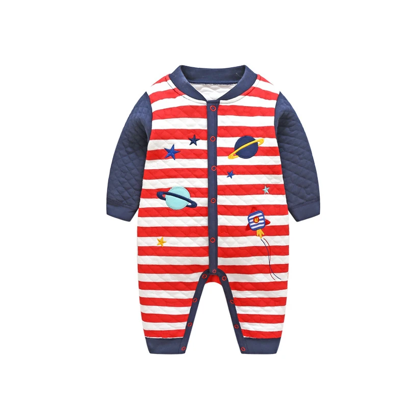 

baby rompers Spaceship alien planet printing Children Cotton Long Sleeve kids boys girls stripe Clothing bebe Jumpsuits Newborn