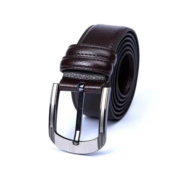 Высокого качества Для мужчин натуральной кожи пояс из металла центр бар пряжки