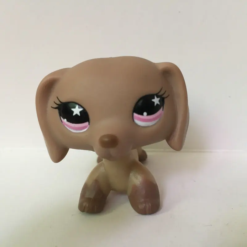 Pet Shop Милая коричневая такса собака фигурка игрушка для ребенка Рождественский