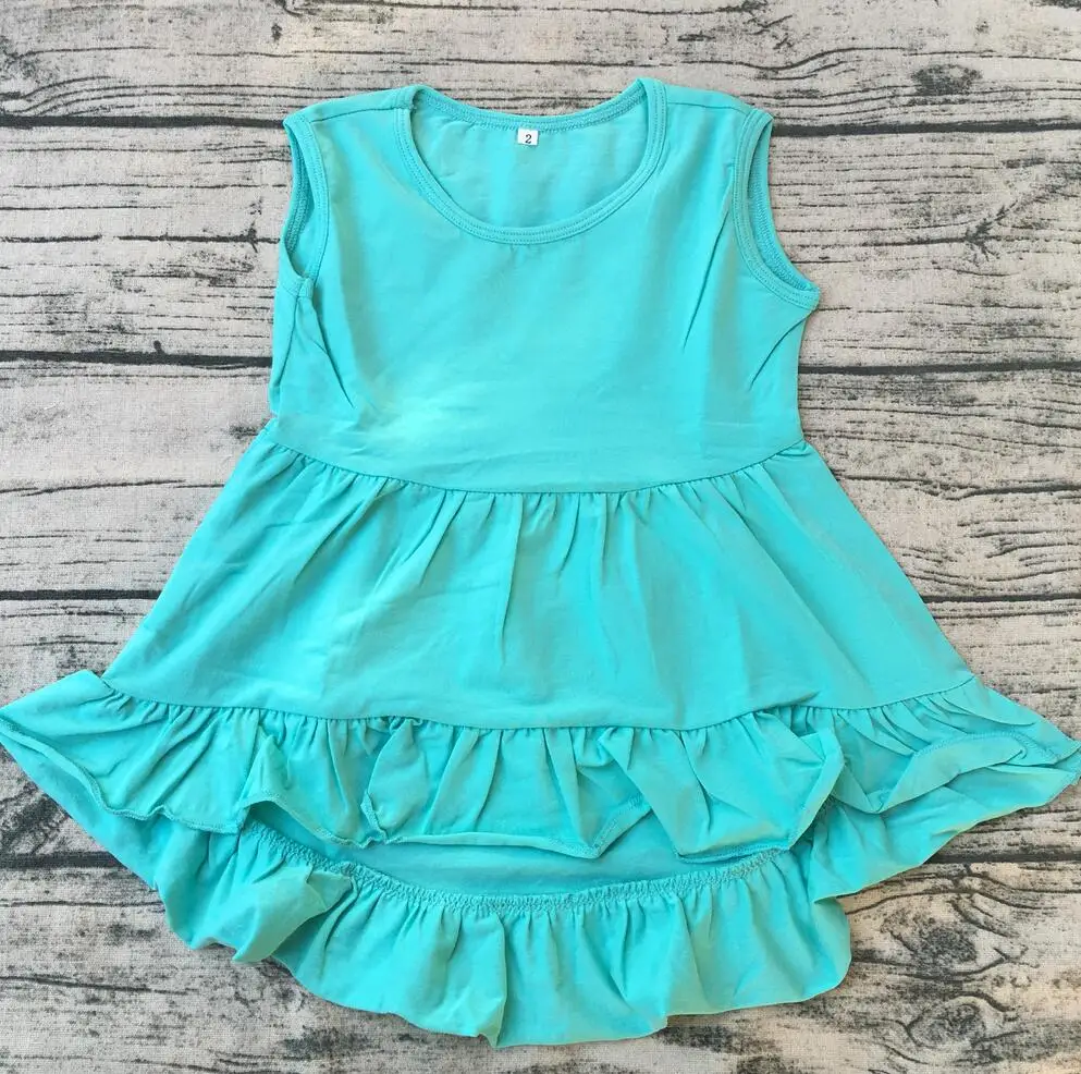 Latest Baby Unique Design Soft Cotton Fabric Front Short Back Long Tunic Children Ruffle Dress Wholesale Girl Fashion Dress. | Детская