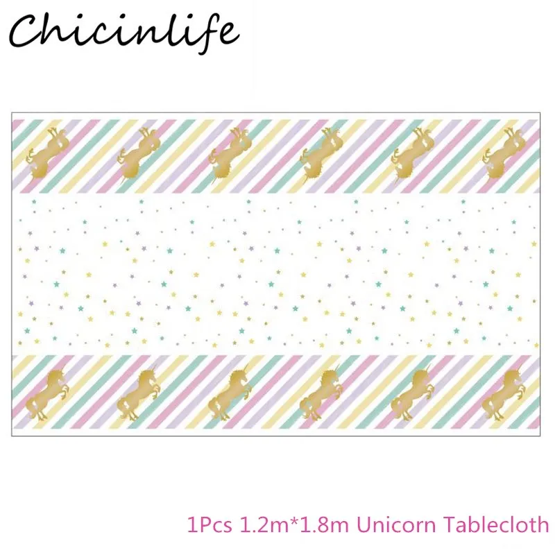 Chicinlife Unicorn Party Disposable Tableware Paper Cups Plates Napkins Tablecloth Banner Baby Shower Birthday Supplies | Дом и сад